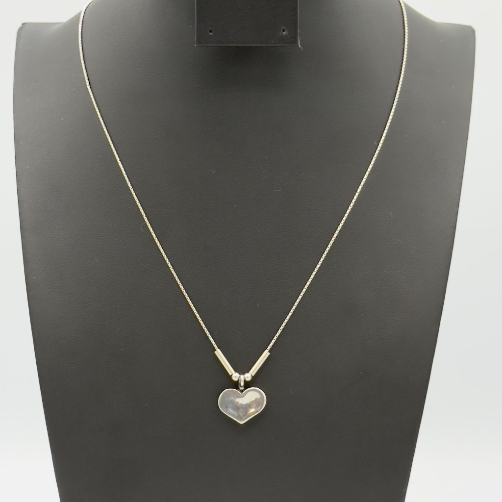 Didae 925 Sterling Silver Vintage Signed Heart Link Style Chain Necklace 16